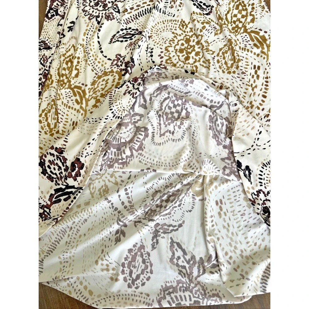 Vince Camuto Women's Floral-Print Pull-On Maxi Skirt Cream Brown Size S - Picture 5 of 6